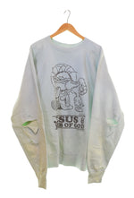 セントマイケル  SAINT MICHAEL 23AW JESUS CREW N SWEAT SHIRT ダメージ加工 ヴィンテージ加工 SM-A23-0000-024 スウェット ブルー LLサイズ 103MT-3009