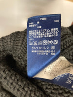 ラルフローレン RalphLauren RL ロゴ エルボーパッチ セーター コットンニット 黒 セーター ブラック Lサイズ 101MT-3124