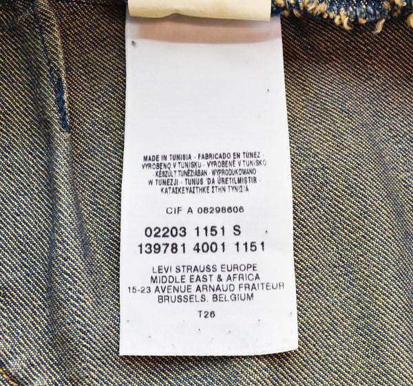 リーバイス Levi's RED リーバイスレッド 初期 2002年製 名作 Guys Warped Coat デニム ワープド コート テーラード  MADE IN TUNISIA WPL-423 ジャケット ブルー Sサイズ 103MT-2247