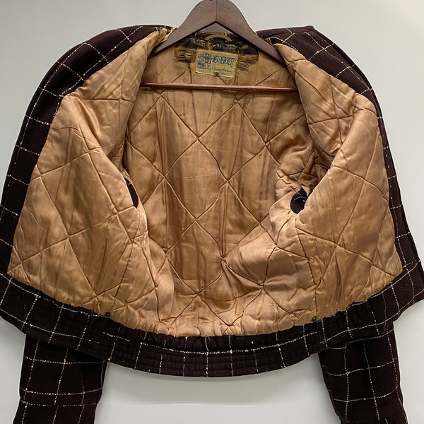 【曜日割引対象外】 ヴィンテージ vintage 50's WEATHERCREST FLECK WOOL JACKET ジャケット ブラウン 36サイズ 201MT-4483 VB