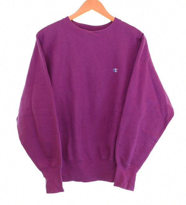 チャンピオン Champion 90年代 90s REVERSE WEAVE リバースウィーブ 刺繍 タグ made in USA 90's フェード 目あり スウェット パープル Mサイズ 103MT-3379