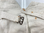 ヴィンテージ vintage 20s 30s ボージョンパンツ ヘリンボーン リネン 針シンチ フランス軍 フレンチ ユーロ French Army Linen HBT Bourgeron 生成り 無地 スラックス ホワイト 104MB-298