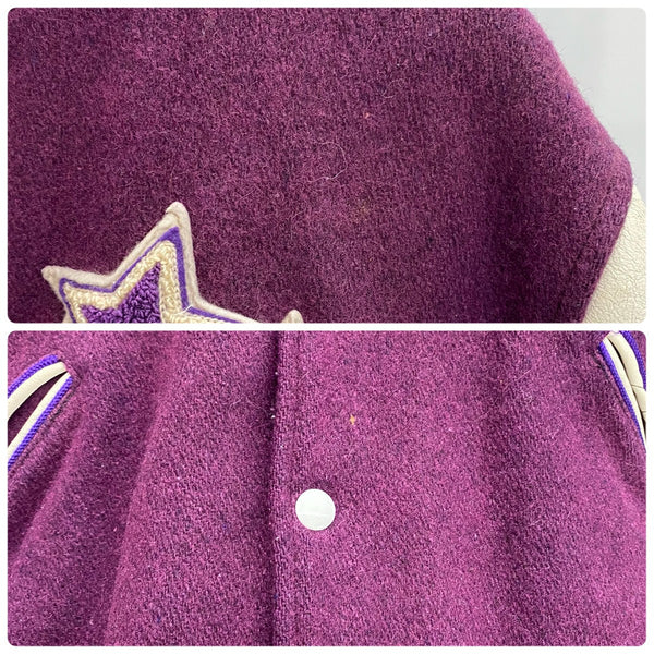【曜日割引対象外】 ヴィンテージ vintage 80's CATCH BALL スタジアムジャケット スタジャン USA製 ジャケット パープル 42サイズ 201MT-4604 VB