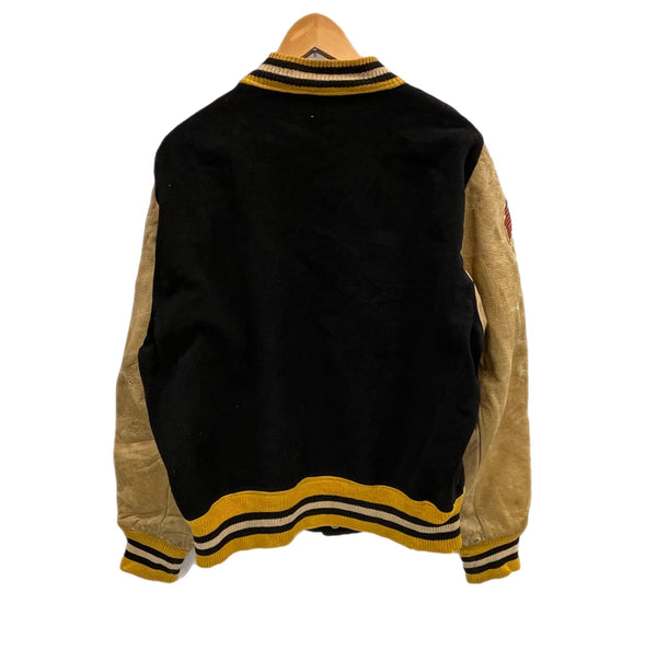 ヴィンテージ vintage 60's～ 60年代 LIPPMANS ウール スタジャン バーシティジャケット アワードジャケット インディアンヘッド 袖レザー ツートン イエロー 42 ジャケット ネイビー 101MT-5453