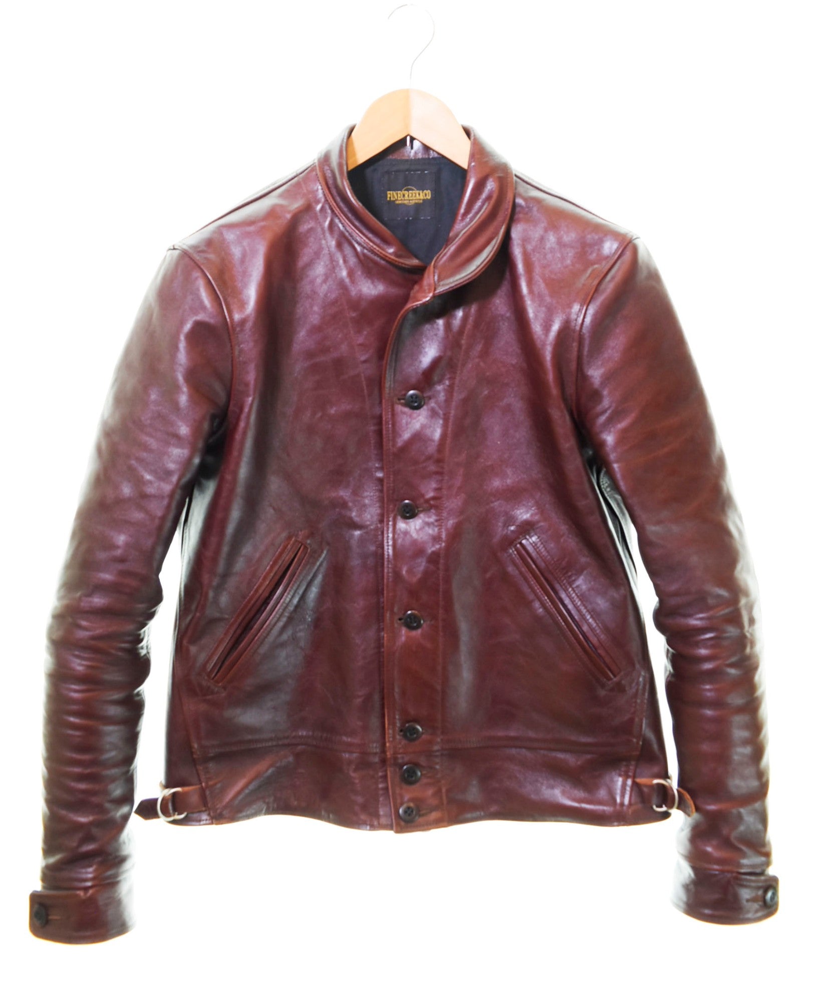 ファインクリークアンドコー FINECREEK＆CO Alejacket エールジャケット ホースハイド レザージャケット 38 ジャケット 無地  ブラウン 103MT-252 | 古着通販のドンドンサガール