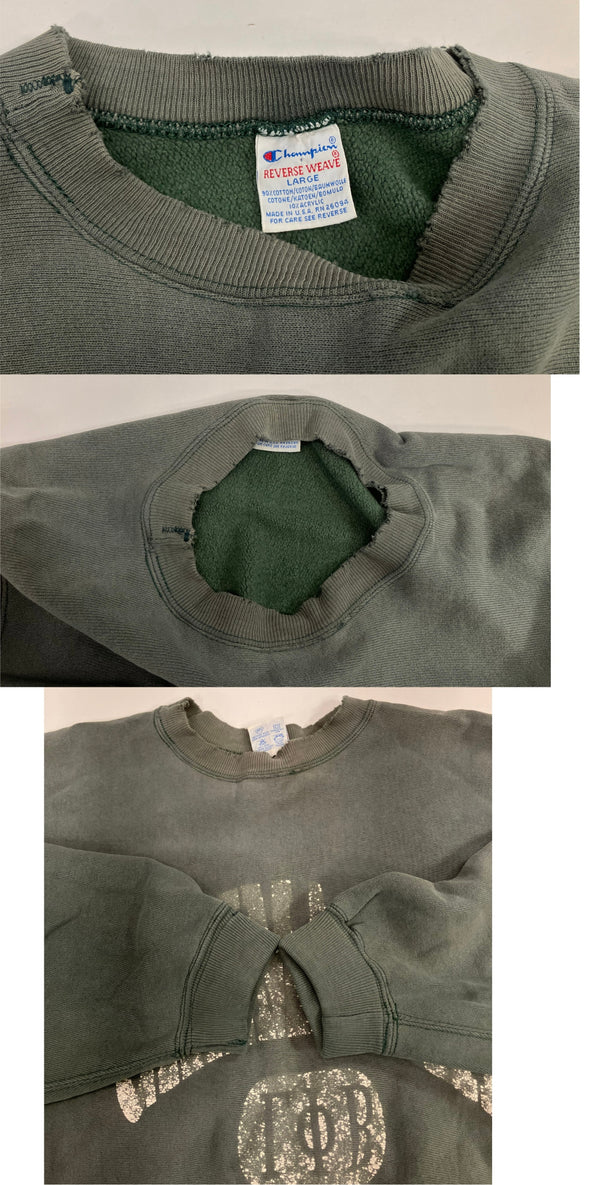 チャンピオン Champion 90's 90年代 ヴィンテージ vintage 刺繍タグ リバースウィーブ REVERSE WEAVE カレッジプリント アメリカ製 MADE IN USA スウェット グリーン Lサイズ 101MT-5026