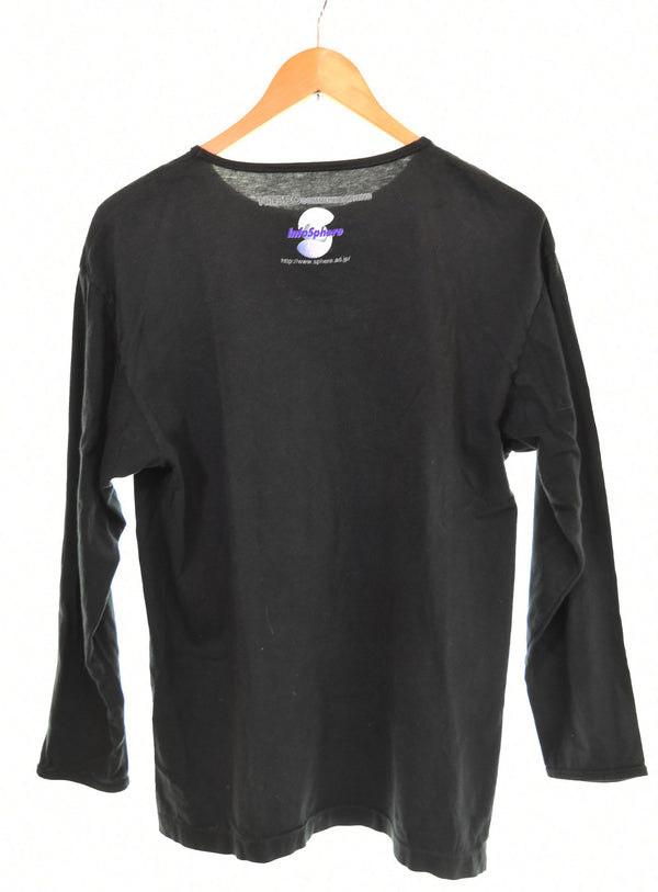 US US古着 90s 大友克洋Tシャツ NTT infosphere 長袖Tシャツ ロンT ブラック 103MT-3004