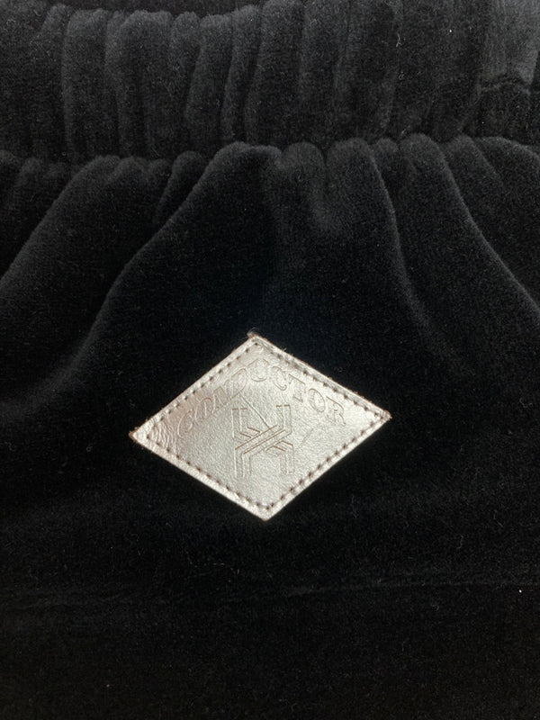 コンダクター el conductorH Velour Pants ベロア パンツ ジャージ トラック ワイド 刺繍 ボトム 黒 総柄 PD21AP05 ボトムスその他 ブラック サイズ 2 104MB-402