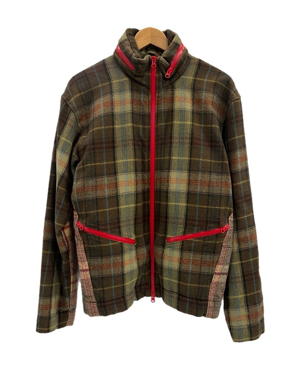 コムデギャルソン COMME des GARCONS SHIRT チェックデザインブルゾン ウールジャケット W13150 ジャケット ブラウン Mサイズ 101MT-4969