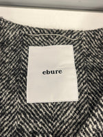 エブール ebure ダブルブレスト ノーカラーコート ヘリンボーン Aラインウールコート 3010200173 コート グレー 36 101LT-160