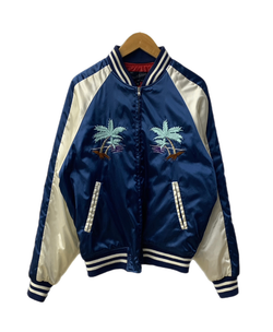 星姫 HOSHIHIME スカジャン アロハハワイ ラグラン ジャケット 刺繍 ブルー LLサイズ 201MT-2550