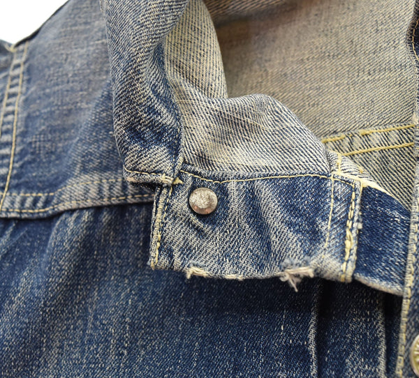 リーバイス Levi's 506xx 1st 30年代 30s 1937 戦前 片面タブ 革パッチ VINTAGE DENIME JACKET ファースト ヴィンテージ デニム オリジナル リベット刻印Co 小文字o ジャケット ブルー 103MT-2183