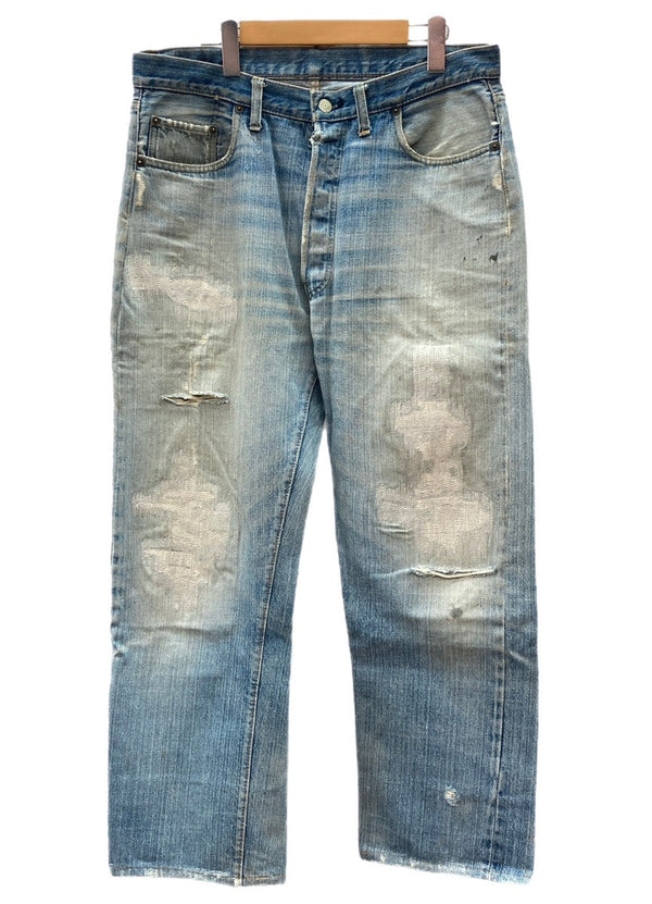 リーバイス Levi's 66前期 70's 70年代 Vintage ヴィンテージ ジーンズ デニムパンツ ボタン裏6 赤耳 青 無地 デニム ブルー サイズ不明 104MB-115