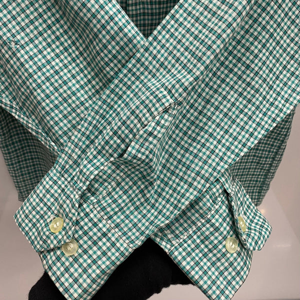 【曜日割引対象外】 ヴィンテージ vintage 50's~ Dunhill Cotton Check Shirts 長袖シャツ グリーン Mサイズ 201MT-4379 VB