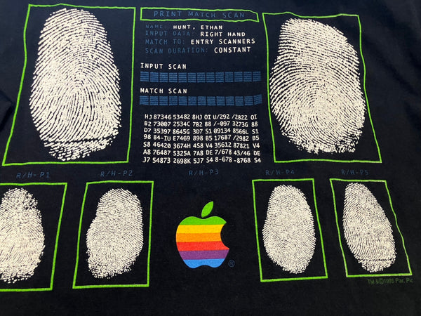 ヴィンテージ vintage 90's 90年代 SCREEN STARS Apple × MISSION:IMPOSSIBLE EXPECT THE IMPOSSIBLE アップル ミッションインポッシブル 企業 ムービーT ロンT ブラック Lサイズ 101MT-5181