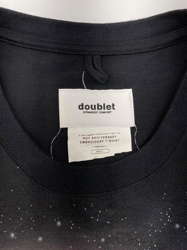 ダブレット doublet 21SS NOT ANNIVERSARY EMBROIDERY T-SHIRT 半袖 Tシャツ 刺繍 カットソー 黒 21SS32CS177 Tシャツ プリント ブラック Sサイズ 104MT-2117