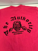 US US古着 90’s 90年代 ONEITA オールドイングリッシュ フロッキープリント MADE IN USA アメリカ製 VINTAGE ヴィンテージ シングルステッチ Tシャツ ピンク Lサイズ 101MT-4573