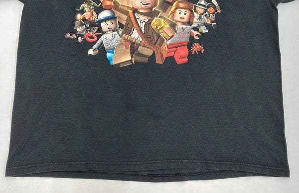 ヴィンテージ vintage LEGO レゴ INDIANA JONES TEE インディー ジョーンズ Tシャツ ムービーT ゲーム 前面プリント 半袖 黒 Tシャツ キャラクター ブラック XLサイズ 104MT-1212