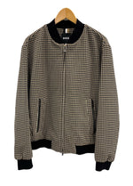 ヒューゴボス HUGO BOSS Mid Season windbreaker ミッドシーズン ウィンドブレーカー 千鳥格子 50497527 UK48 ジャケット ベージュ 101MT-4988