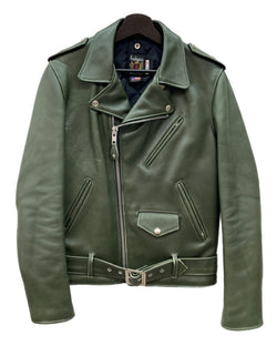 ショット SCHOTT ONESTAR 613UST 7164 D.Green ワンスター ダブルライダース ジャケット レザー ジャケット 緑 サイズ 38 ジャケット 無地 グリーン 104MT-2328