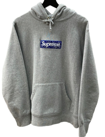 シュプリーム SUPREME 19AW BANDANA BOX LOGO HOODED バンダナ ボックスロゴ パーカー 灰 パーカ ロゴ グレー Mサイズ 104MT-1316