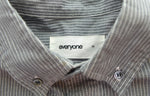 エブリワン   EVERYONE oversized B D check short sleeve shirt チェックボタンダウンシャツ EV-25-SH14  半袖シャツ グレー Mサイズ 103MT-3044