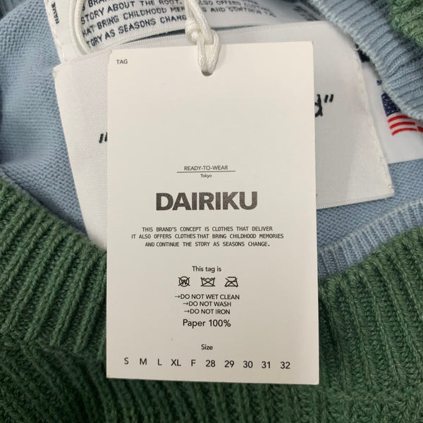 ダイリク DAIRIKU 20AW Layered Damage Knit セーター グリーン Fサイズ 201MT-4807