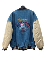 ヴィンテージ vintage Disney ディズニー STADIUM JACKET スタジアム ジャケット スタジャン イーヨー デニム ボタン アウター 刺繍 インディゴ 青 ジャケット キャラクター ブルー 2XLサイズ 104MT-1798