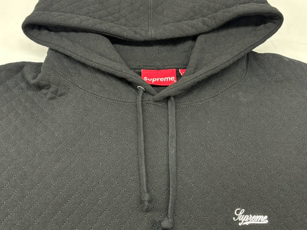 シュプリーム SUPREME 23SS Micro Quilted Hooded Sweatshirt マイクロ キルテッド フーディー スウェット パーカー 黒 パーカ ロゴ ブラック XLサイズ 104MT-1097