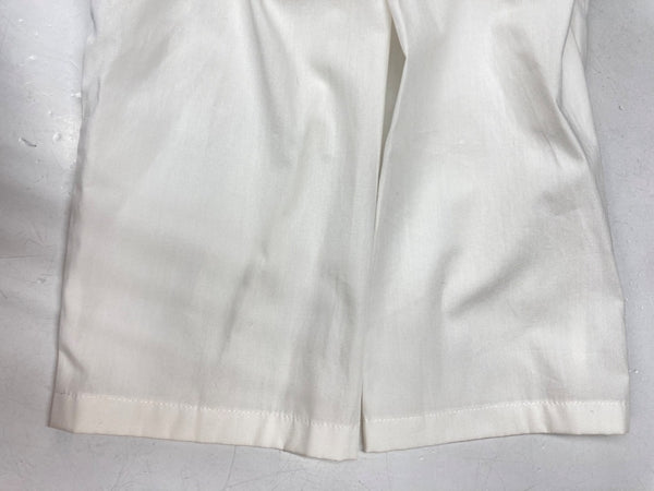 コムデギャルソン COMME des GARCONS 2015年製 七分袖 ぺプラム ブラウス 丸襟 ラウンドカラー フリル ティアード コットン 日本製 WHITE 白 TP-B018 半袖シャツ アシンメトリー ホワイト Mサイズ 104LT-161