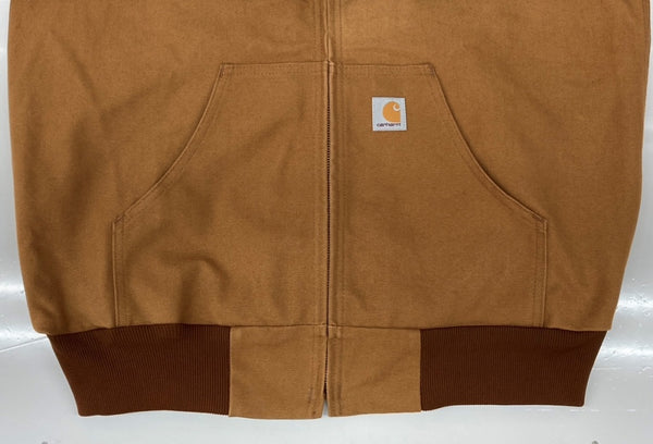カーハート Carhartt ACTIVE JACKET アクティブジャケット ジップアップ フーディ ダック地 キャメル アウター 茶 J131-BRN ジャケット ロゴ ブラウン Mサイズ 104MT-1861