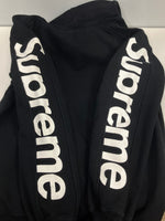 シュプリーム SUPREME 18SS SIDELINE HOODED SWEATSHIRT サイドライン 袖プリント パーカ ブラック Mサイズ 101MT-3349