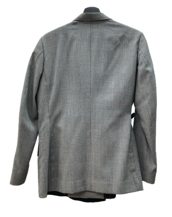 ソウシオオツキ SOSHIOTSUKI 19AW DOUBLE SMOKING SUITS スモーキング テーラード ジャケット アウター 灰 S19AWJKT01 サイズ 44 ジャケット チェック グレー 104MT-1623