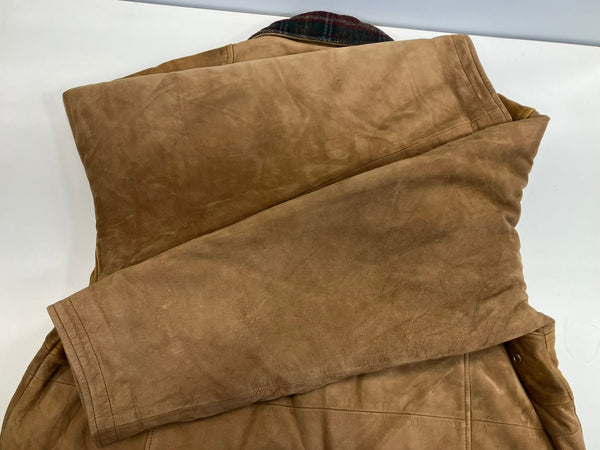 ウィリスアンドガイガー Willis & Geiger ハンティング ヌバック レザージャケット ウール チェックライナー  ジャケット ブラウン Mサイズ 101MT-4753