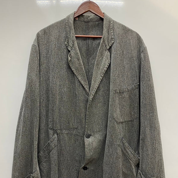 【曜日割引対象外】 ヴィンテージ vintage 40's ブラックシャンブレー アトリエコート コート ブラック 201MT-4464 VB