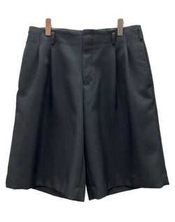 コムデギャルソン COMME des GARCONS HOMME PLUS Pleats Short Pants プリーツ ショート パンツ ジップフライ ワイド 短パン ハーフパンツ 黒 無地 PO-P027 ハーフパンツ ブラック Mサイズ 104MB-404