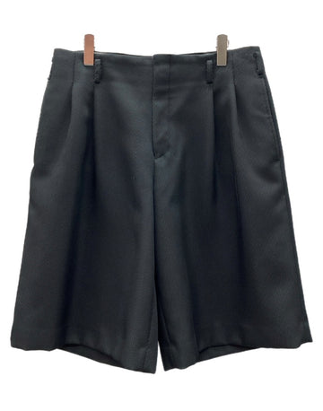 コムデギャルソン COMME des GARCONS HOMME PLUS Pleats Short Pants プリーツ ショート パンツ ジップフライ ワイド 短パン ハーフパンツ 黒 無地 PO-P027 ハーフパンツ ブラック Mサイズ 104MB-404