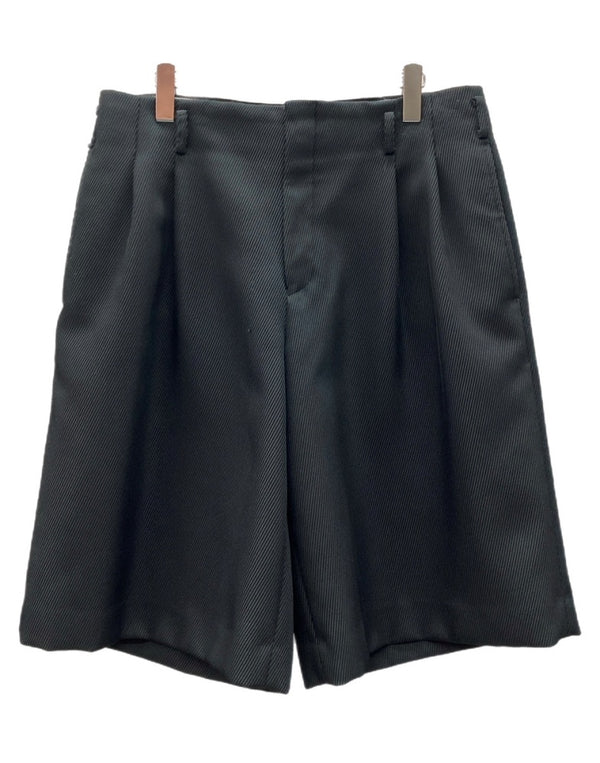 コムデギャルソン COMME des GARCONS HOMME PLUS Pleats Short Pants プリーツ ショート パンツ ジップフライ ワイド 短パン ハーフパンツ 黒 無地 PO-P027 ハーフパンツ ブラック Mサイズ 104MB-404