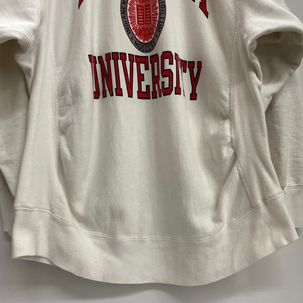 【曜日割引対象外】 チャンピオン Champion 80's REVERSE WEAVE INDIANA USA製 トリコタグ カレッジ スウェット ホワイト XXLサイズ 201MT-3963 VB