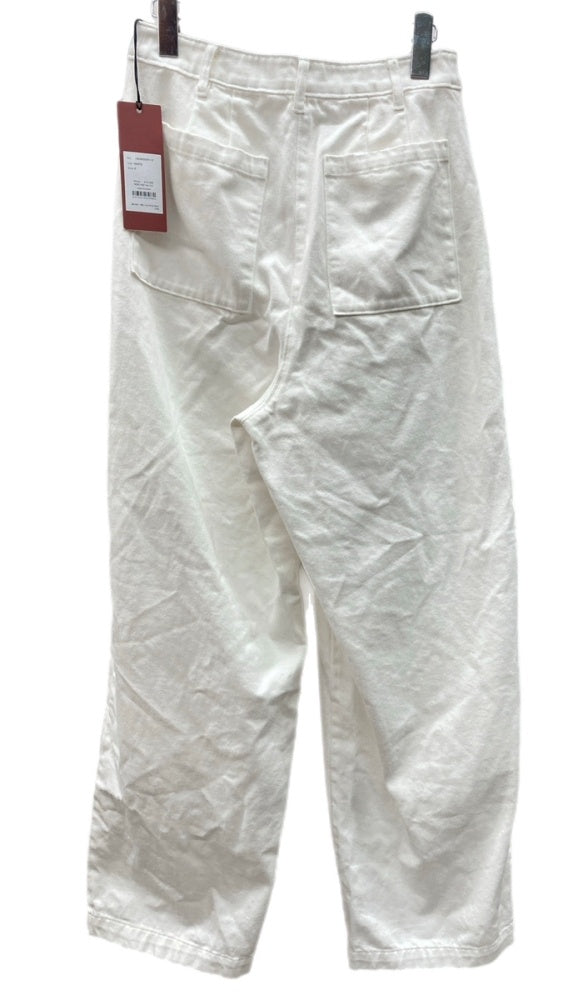 クレドナ CREDONA テーパードパンツ WIDE LEG PANTS ワイドレグパンツ フルレングス ミッドウエスト COTTON コットン 綿 カジュアル WHITE 白 SIZE0 1424620041-0 ボトムスその他 ホワイト 104LB-37