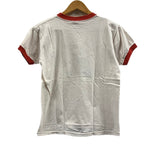 チャンピオン Champion 70's 70年代 バータグ USCA UNITED STATES CHEERLEADERS 染み込み プリント vintage ヴィンテージ made in USA アメリカ製 リンガーＴ Tシャツ ベージュ Mサイズ 101MT-4038