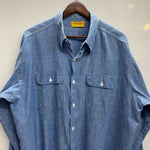 【曜日割引対象外】 ヴィンテージ vintage 70's ビッグヤンク BIG YANK シャンブレーシャツ 長袖シャツ ブルー 201MT-4382 VB