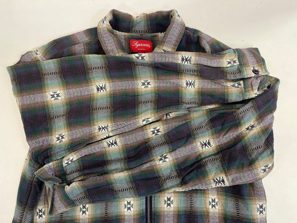 シュプリーム SUPREME Plaid Flannel Zip Up Shirt プレイドフランネルジップアップシャツ 長袖シャツ マルチカラー Lサイズ 101MT-4397