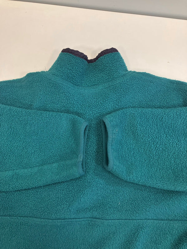パタゴニア PATAGONIA 90's 90年代 SYNCHILLA シンチラ スナップT  フリース プルオーバー ®️入り エメラルドグリーン×パープル VINTAGE ヴィンテージ MADE IN USA アメリカ製  ジャケット グリーン Lサイズ 101MT-5232