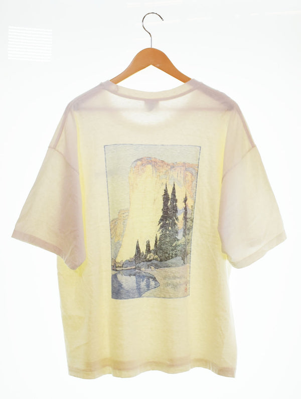 パタゴニア PATAGONIA 90s 90's USA製 Yosemite ヨセミテ 吉田博 前期 初期タグ ボックスシルエット オーガニックコットン XL Tシャツ ホワイト 103MT-2758