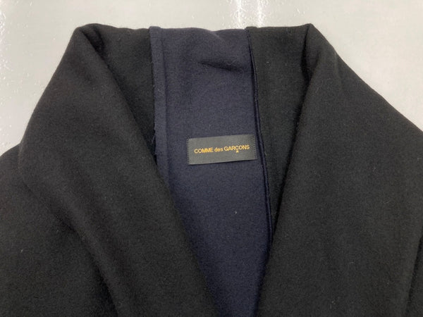 コムデギャルソン COMME des GARCONS 2003年製 オープンフロント オーバーサイズ ビッグシルエット ウール デザインコート 日本製 ユニセックス BLACK 黒 NAVY 紺 GK-C003 コート アシンメトリー ブラック 104LT-175