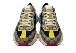 グッチ GUCCI RYTHON ライトン GG柄 レースアップ ローカット シューズ 白 茶 紺 619891 メンズ靴 スニーカー マルチカラー サイズ 10 1/2 104S-941