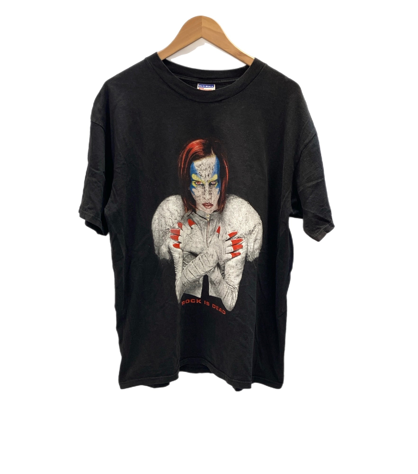 バンドTシャツ BAND-T 90s 90's Hanes MARILYN MANSON マリリンマンソンROCK IS DEAD OMEGA AND  THE MECHANICAL ANIMALS ロックT XL Tシャツ ブラック LLサイズ 101MT-2728 | 古着通販のドンドンサガール