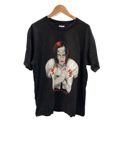 バンドTシャツ BAND-T 90s 90's Hanes MARILYN MANSON マリリンマンソンROCK IS DEAD OMEGA AND THE MECHANICAL ANIMALS ロックT XL Tシャツ ブラック LLサイズ 101MT-2728