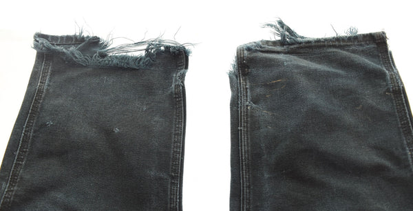 カーハート CarHartt ダブルニー ダメージ ワークパンツ クラッシュ リペア カットオフ パンツ 黒 デニム ブラック 103MB-480